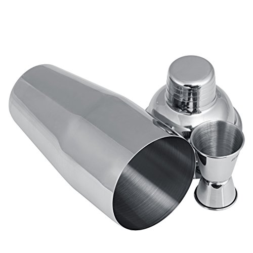 GWHOLE Cocktailshaker Set Cocktailmixer 750ml Bar Zubehör Edelstahl mit Cocktailrezepte Ebook, Messbecher - 3