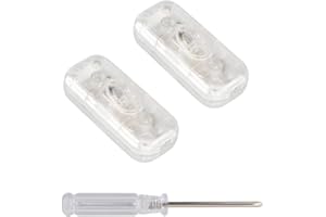 Inline Switch Zevnico Lamp Switch 2 Pack In Line Light Switches, Torpedo Switch Inline Switches for Lamps or Small Appliances 6A, Small Light Switch Bipolar for 2 or 3 Core Flex/Flat Cable, Clear