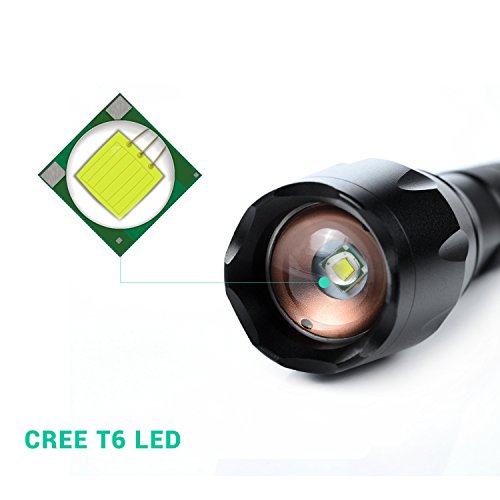 LEMEGO Taschenlampe 10W T6 LED Leistungsfähige Wasserbeständige Tragbare Handheld Einstellbare Fokusweite Taschen Lampe mit 5 Leuchtmodi für Radfahren, Camping, Wandern etc. - 4