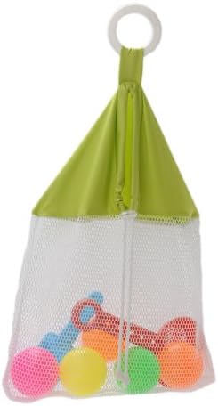 Pomfitis Mesh Net Bath Toy Organizer Laundry Stroller Bag Storage Beach Tote (Green)
