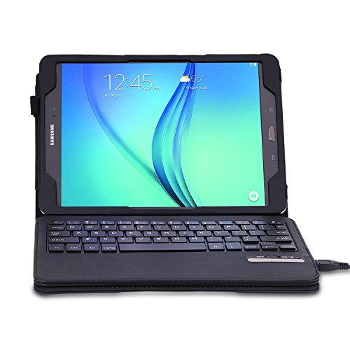 Samsung Galaxy Tab A 9.7 Bluetooth Tastatur Hülle Keybord Case – MoKo PU Leder Tasche Schutzhülle mit abnehmbarer Wireless Bluetooth Tastatur QWERTY Layout für Galaxy Tab A 9.7 Zoll Tablet, Schwarz - 4