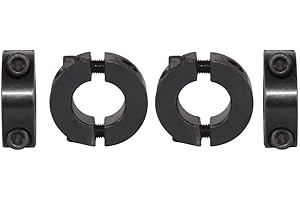 DAOEEUR Double Split Shaft Collars Bore Clamping Collar Solid Steel Shaft Collars Heavy Shaft Collars Replacement with Set Screw (4, 1")