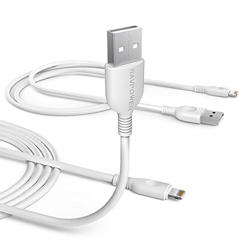 iPhone Kabel [2-Pack 0,9m +1,8m] Apple Lightning USB Kabel für iPhone iPad iPod und andere Apple Geräten von RAVPower [verstärktes militärisches Material, mehr als 12.000-mal Knicktest, schnelle Aufladung] Apple Ladekabel Datenkabel] [Apple MFI zertifiziert] Lebenslange Garantie Weiß - 8