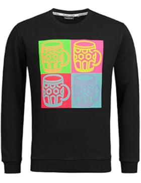 Tracht & Pracht - Herren 100% Baumwolle - Sweatshirt Pullover Shirt POP ART