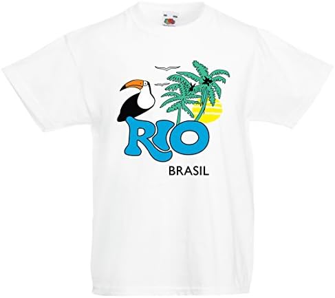 Kids retro Rod Stewart Rio Brazil T-shirt, White, 3XL