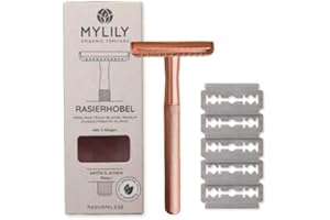 MYLILY Rasoio da donna I Your Perfect Shave I Your Perfect Shave Rasoio di sicurezza da donna Rasatura manuale Zero sprechi Rasatura oro rosa