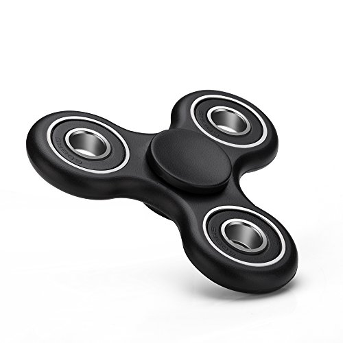 Fidget Spinner – OKCS – Spielzeug Tri Finger Spinner Stresslöser Konzentration Rundes Design – Schwarz - 2