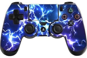 the grafix studio Blue Electric Compatible With Playstation 4 (PS4) Controller Sticker/Skin/Decal PS22