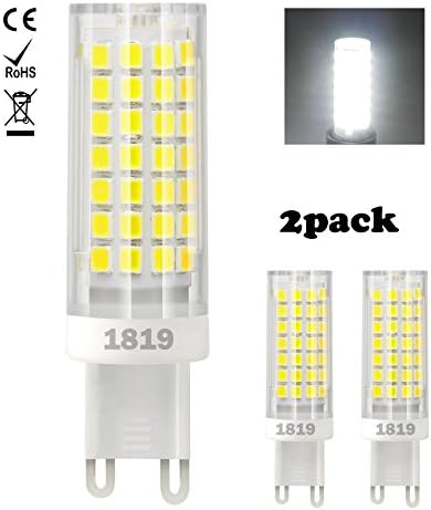 1819 New type G9 LED light Bulbs 6W Equivalent to 75 Watt Halogen Bulb 95V-240V 360 degrees White 6000k (2pack)