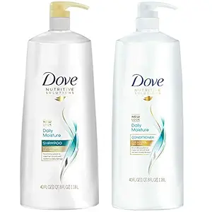 Dove Daily Moisture, Shampoo and Conditioner Combo Set, 40 Fl. Oz Pump Bottles