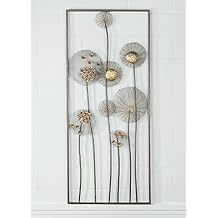 3 Decorazioni Da Parete Con Fiori In Metallo – Rustiche, Color Nero, Dimensioni 15/20/30 Cm, Per Soggiorno E Ingresso