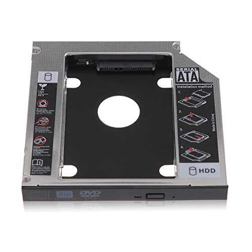 TopElek Universell SATA 3.0 HDD SSD Festplatte HD Caddy Tasche für 12,7 mm 9,5 mm Laptop Ersatz von CD/ DVD ROM Optical Bay (2. Festplatte) - 7