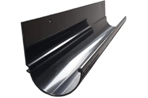 Renoplast® R50 Aluminium Gouttières | 200cm Graphite semi-circulaire | Gouttière Drainage de toit Profilés en tôle pliée| Gouttière pour abri de jardin Carport Terrasse| Protection contre la corrosion