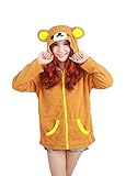 Casa Unisex Cartoon Jacke Pyjama Tieroutfit Seitentaschen Reißverschluss Mit Kapuze Tier Cosplay Sweatshirt Halloween Kostüm Hoodies Bär(XL, Bär)