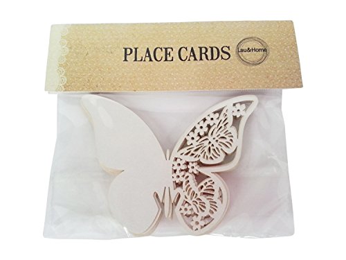Tischkarten 10st Platzkarten Schmetterling Namenkarte perle-weiss Hochzeit