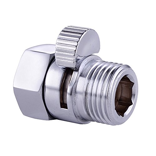 thanly Dusche Flow Control Ventil | Dusche Head Absperrventil massivem Messing mit kurzem Schalter | Universal Ersatzteil | chrom