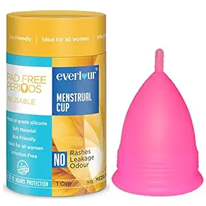Menstrual Cups for Women Reusable with Pouch No Leakage, Protection for Up to 8-10 Hours (MEDIUM)