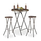 3 teiliges Stehtisch Set: Praktischer Biertisch und 2 Barhocker - Perfekt für das nächste Gartenfest, die Firmenfeier oder Geburtstage im Grünen - Ideal auch für Terrasse, Balkon oder beim Camping