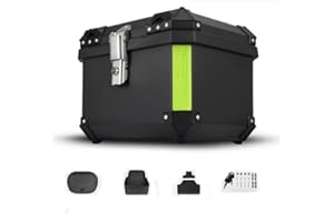 JOPWUE Hecktasche für Motorrad 45L/57L, universelles Motorradgehäuse, wasserdicht, staubdicht und sicherungsverschluss, Aufbewahrungsbox für Helm, Aufbewahrungsbox mit Sicherheitsschloss (57L)