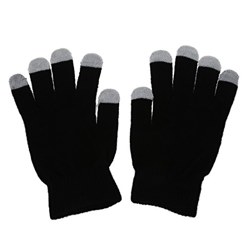 Preisvergleich Produktbild Beruehrungshandschuh - TOOGOO(R) Schwarz Beruehrungshandschuh fuer Schirm beruehren itouch ipad iphone Samsung HTC usw. Art Faser hat 10 Finger