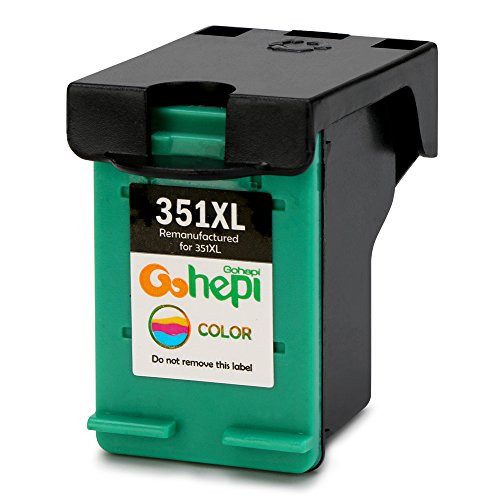 Gohepi 350XL/351XL Kompatibel für Druckerpatronen HP 350XL 351XL, 1 Schwarz/1 Tri-Farbe Arbeiten mit HP Officejet J6424 J5780 J5785 Patronen, HP Photosmart C4280 C4340 C4380 C5280 C4424 C4480 C4580 C4524 D5360 Patronen, HP Deskjet D4260 D4360 Patronen - 2