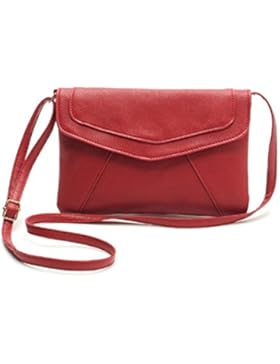 Damen Umhängetasche Kunstleder Handtasche Einstellbar Band Handbag wie Ein Umschlag - Ularmo