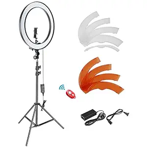 Neewer 18-inch Outer Dimmable SMD LED Ring Light Lighting Kit with 78.7 inches Light Stand, Phone Holder, Hot Shoe Adapter for Portrait YouTube Video Shooting (No Carrying Bag)