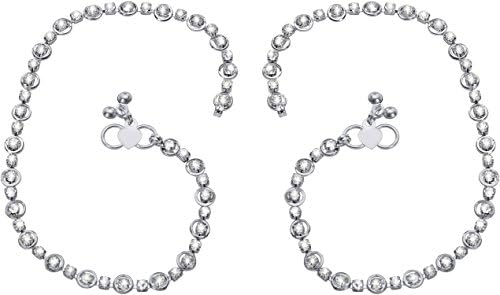 Antila Designs Designer Anklet Bracelet with Studded CZ Stones (Design 2301) - Pack of 2