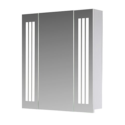 Eurosan Sydney, S60, 1-türiger Spiegelschrank, Superflach, Integrierte LED-Frontbeleuchtung, Breite 60 cm, Weiß