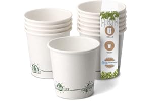 BIOZOYG Gobelets jetables écologiques biodégradables I Gobelet en papier gobelets de dégustation espresso gobelet en papier blanc avec EcoUp© Icon I 1000 Gobelets 100ml 4oz