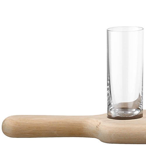 LSA International 77 cm Grand Vodka Set and Oak Paddle, Clear