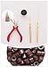 1 bottle/200pcs Micro Links/Beads+1pcs Pulling Needle+1pc 3 holes plier Hair Extensions Tool kit (#5 BROWN)