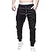 Produktbild Geili Herren Jogginghose Einfarbige Cargo Hose mit Taschen Lang Sweatpants Männer Klassisch Freizeithose Arbeitshose Skinny Sporthose Gummiband Kordelzug Fitness Trainingshose Übergrößen
