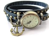 schmuck-stadt ' Maritimer Traum ' Anker Wickel-Armbanduhr See Anhänger bronze-farben