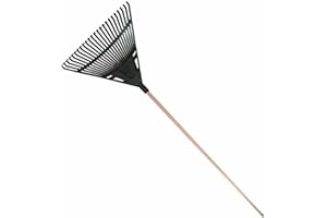 Easy Shopping® Garden Lawn Leaf Rake 20 Tooth Tines 150cm Strong Long Handle Lightweight Comfortable Grip Black Blade