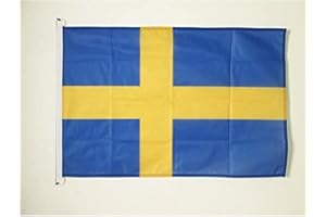 AZ FLAG Bandera de Suecia 90x60cm Uso Exterior - Bandera Sueca 60 x 90 cm Anillos