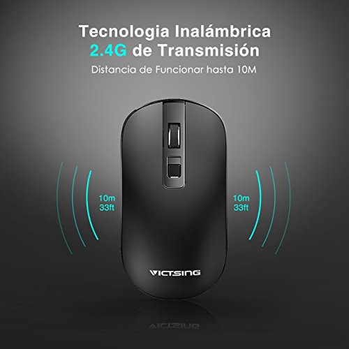 VicTsing Rat  n Inal  mbrico Delgado  2 4G con Receptor Nano  Pusaciones Silenciosas  3 Niveles de CPI  Acabado Amitoso al Piel  Perfecto para PC  Port  til  Computadora  Ordenador y Mac      Nueva Versi  n 