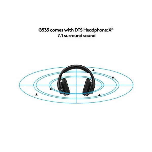 Logitech G533 Auriculares Gaming Inalámbricos, 7.1 Surround DTS Headphone:X, Transductores 40mm Pro-G, Micrófono, 2, 4… - Image 4