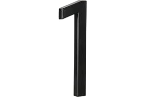 HASWARE Número de casa flotante 5" (12 cm) para exterior – Letrero de dirección moderno en aleación de zinc para jardín, calle y buzón (1, Negro)