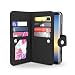 Produktbild Gear Beast Galaxy Note 8 Wallet Case, Flip Cover Dual Folio Case Slim Protective Top Grain Leather Case 7 Slot Card Holder Inckets Wristlet for Men and Women with RFID, Schwarz (Black Pu)