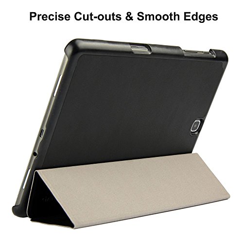 Ganvol Samsung Galaxy Tab A 9.7 T550N T555N Hülle Leder Schutzhülle, PREMIUM PU Leder Étui, mit Standfunktion und Automatischem Schlaf Funktion, Kunstleder, Ultra Dünn, schwarz - 4