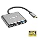 Price comparison product image iMXPW TREVINO USB 3.1 Type-C to HDMI Multiport Adapter, HDMI 4K Converter w/USB 3.0 Port, PD Port for New MB 12" MBP w/Thunderbolt 3 Port, Pixelbook, Dell, HP &more(Space Grey)