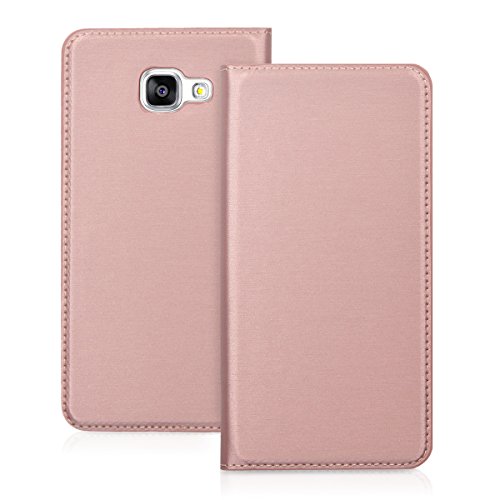 kwmobile Funda para Samsung Galaxy A5  2016  - Carcasa con  Tapa Tipo Libro  para m  vil - Case Protector en  Oro Rosa 
