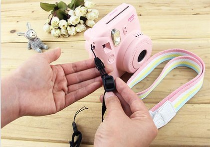 Woodmin   paule r  glable Ceinture pour Fuji Instax Mini cam  ra  appareil photo Polaroid  appareil photo num  rique  Nikon  appareil photo Canon  Samsung cam  ra  arc-en 