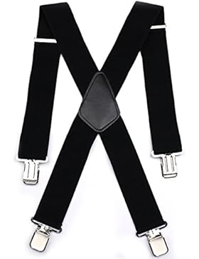 SINBURY Klappetui® Herren robuste, verstellbare Gummizug Motorrad Hosen-x Form Hosenträger–Starke Metall Clips