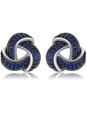 JewelryPalace 0.5ct Erstellt Blau Spinell Blumen Wraparound Cluster Ohrstecker 925 Sterlingsilber