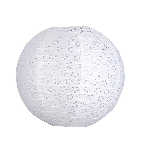 ONEDONE 5 Stücke 10" Lampion Laterne Papier Weiß Gartenlampion Papierlaterne Hängedekoration Lampenschirm Deko Feste Geburtstag