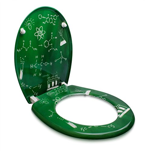 Premium WC Sitz mit Absenkautomatik – „Science Board“ Design – Toilettendeckel aus Duroplast inkl. Montagesatz – VENKON - 7
