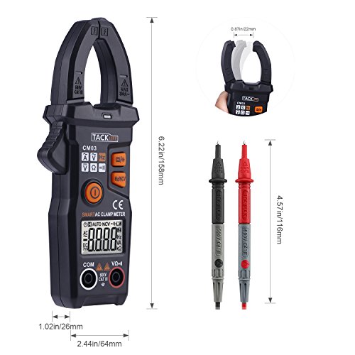 Tacklife Professional CM03 Digital Clamp Meter Smart vollautomatischer Zangenmultimeter mit 6000 Counts AC/DC Spannungsprüfer Stromtester mit Hintergrundbeleuchtung - 3