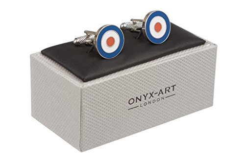 Onyx Art mancuerna par - Royal Air Force Roundel en caja de regalo CK187